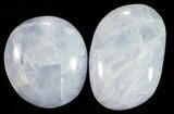 2 to 2 1/2" Polished Blue Calcite Palm Stones - Photo 3